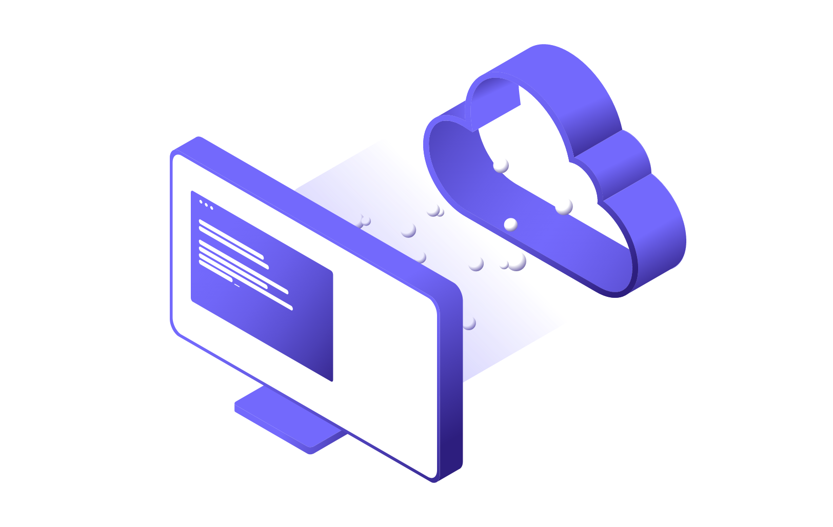 Illustration showing data stored in the cloud